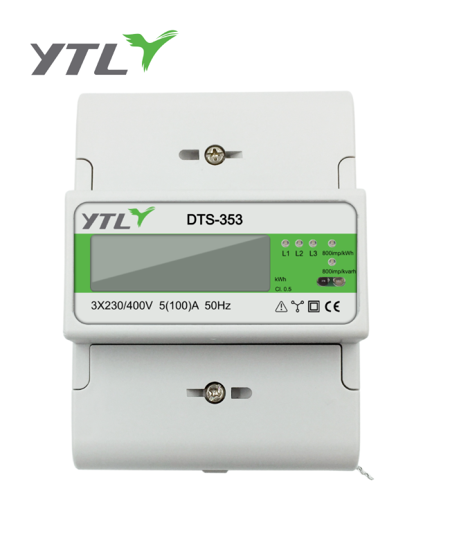 YTL DIN Rail Three Phase Four Wires with IR and RS485 muliti Tariff Energy Meter 