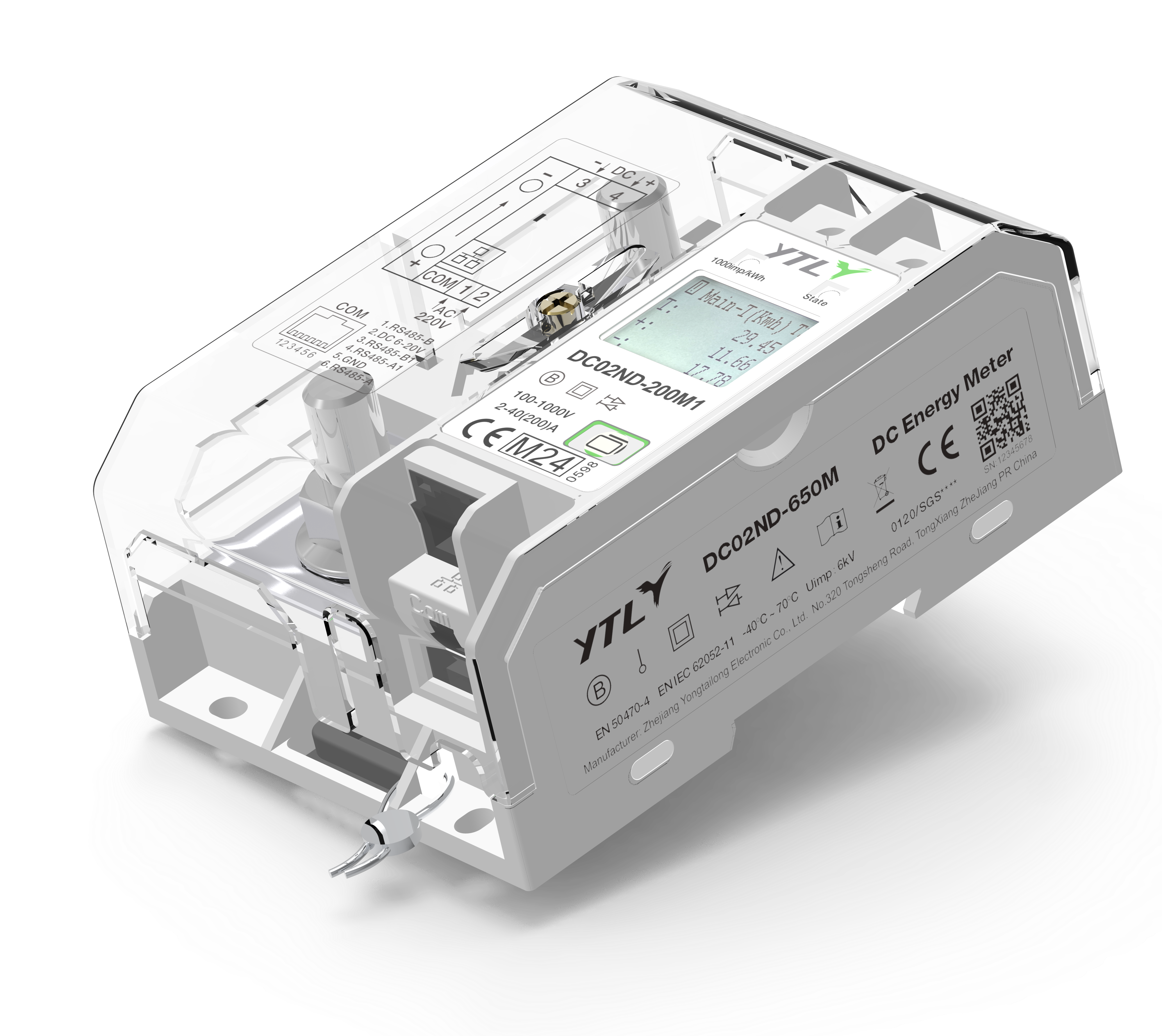 YTL DC02ND series direct DC energy meters 650A