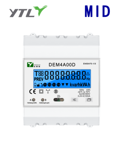 YTL DEM4A MAX 100A DIN Rail 3 Phase Meter mbus protocol YTL DEM4A MAX 100A DIN Rail 3 Phase Meter mbus protocol